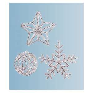   Glitter Snowflake, Star & Ball Christmas Ornaments 5
