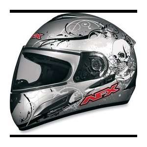 AFX FX 100 Sun Shield Helmet , Size 2XL, Color Silver, Style Skull 