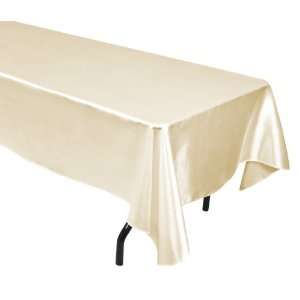  60 inch x 120 inch Rectangular Ivory Tablecloth (Satin 