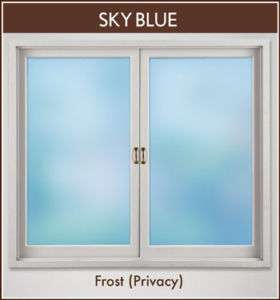 Sky Blue Frosted Privacy Door Window Film Vinyl Clings  