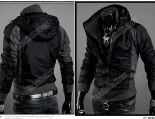 New Mens Slim Fit Sexy Hoodies Coats Jackets Double Zipper 2 Colors 4 