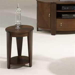   T2003435 00 Oasis Round Chair End Table, Medium Brown
