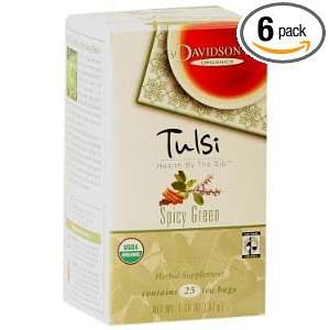 Davidsons Tea Tulsi Spicy Green, 25 Count Tea Bags (Pack Of 6 