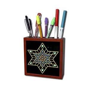 Designs Judaica Gifts   Star Of David Gold Blue and Turquoise   Tile 