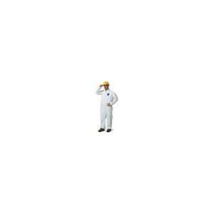 Tyvek Coverall White Zipper Front Elastic Wrists And Ankles