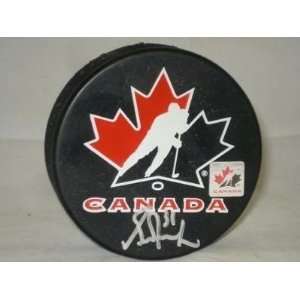 Grant Fuhr Signed Puck   Team Canada   Autographed NHL Pucks  