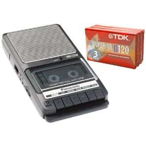  Panasonic RQ2102 Cassette Recorder + 3 Pack of TDK D120 