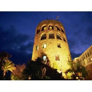  Harbourside Watchtower Illuminated at Night, Puerto Banus 