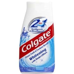 Colgate 2 in 1 Whitening Toothpaste & Mouthwash 4.6 oz (Quantity of 6)